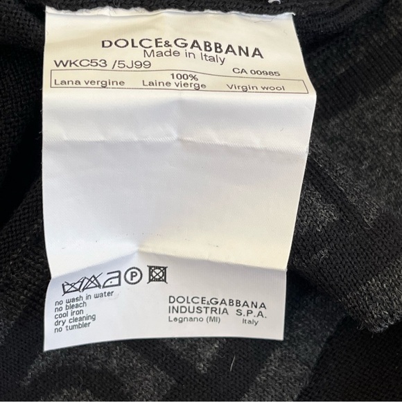 Dolce & Gabbana 100% Virgin Wool Black Zip-Up Cardigan, Size IT 50 / US XL - Picture 9 of 9